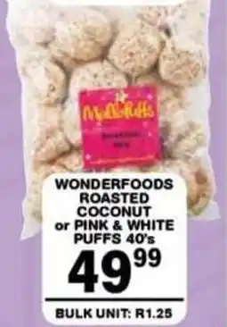 Giant Hyper Wonderfoods Roasted Coconut or Pink & White Puffs offer