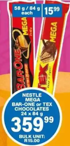 Giant Hyper Nestle Mega Bar-One or Tex Chocolates offer