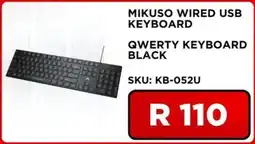 Matrix Warehouse MIKUSO WIRELESS USB KEYBOARD QWERTY KEYBOARD BLACK offer