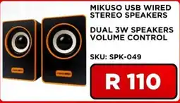 Matrix Warehouse MIKUSO USB WIRELESS STEREO SPEAKERS offer