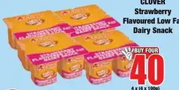 Boxer Superstores Clover Strawberry Flavoured Low Fat Dairy Snack offer