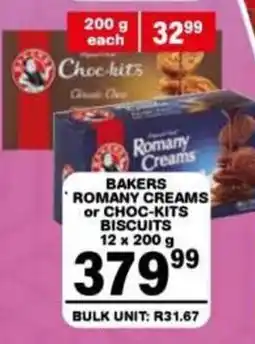 Giant Hyper Bakers Romany Creams or Choc-Kits Biscuits offer