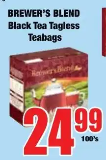 Boxer Superstores Brewer's Blend Black Tea Tagless Teabags offer
