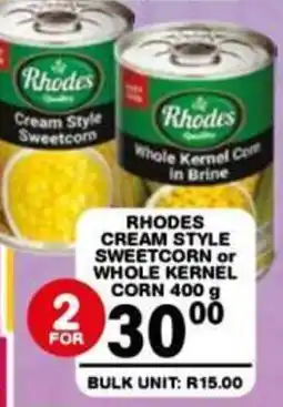 Giant Hyper Rhodes Cream Style Sweetcorn or Whole Kernel Corn offer