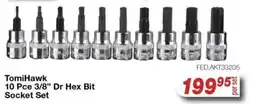 AutoZone TomiHawk 10 Pce 3/8" Dr Hex Bit Socket Set offer