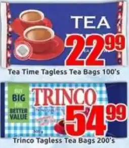 Three Star Cash and Carry Tea Time Tagless Tea Bags offer