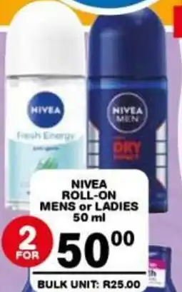 Giant Hyper Nivea roll-on mens or ladies offer