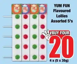 Boxer Superstores YUM FUN Flavoured Lollies Assorted offer
