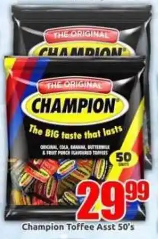 Three Star Cash and Carry Champion Toffee Assorted offer