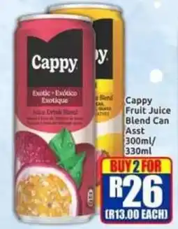 Three Star Cash and Carry Cappy Fruit Juice Blend Can Assorted offer