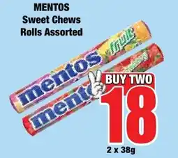 Boxer Superstores MENTOS Sweet Chews Rolls Assorted offer