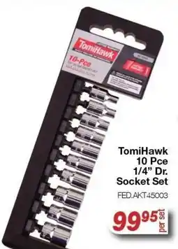 AutoZone TomiHawk 10 Pce 1/4" Dr. Socket Set offer