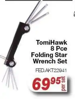 AutoZone TomiHawk 8 Pce Folding Star Wrench Set offer