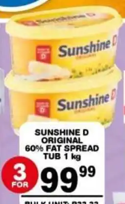 Giant Hyper Sunshine D Original 60% Fat Spread offer