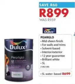 Chamberlain Dulux Pearlglo offer