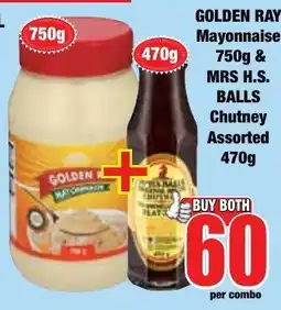 Boxer Superstores GOLDEN RAY Mayonnaise & MRS H.S. BALLS Chutney Assorted offer