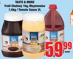 Boxer Superstores Taste & More Fruit Chutney / Mayonnaise / Tomato Sauce offer