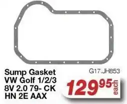 AutoZone Sump Gasket VW Golf 1/2/3 8V 2.0 79- CK HN 2E AAX offer