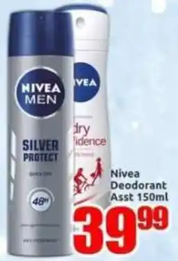 Three Star Cash and Carry Nivea Deodorant Assorted offer