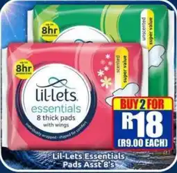 Three Star Cash and Carry Lil-Lets Essentials Pads Asst 8's offer