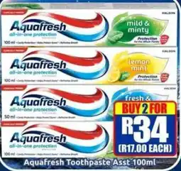 Three Star Cash and Carry Aquafresh Toothpaste Assorted offer