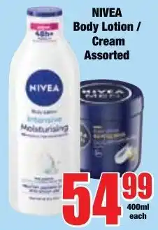 Boxer Superstores NIVEA Body Lotion / Cream Assorted offer