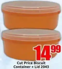 Three Star Cash and Carry Cut Price Biscuit Container + Lid 2043 offer
