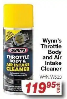 AutoZone Wynn's Throttle Body and Air Intake Cleaner offer