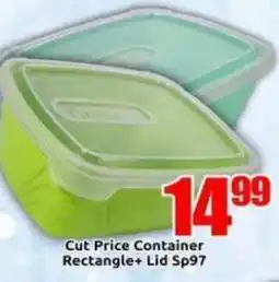 Three Star Cash and Carry Cut Price Container Rectangle+ Lid Sp97 offer