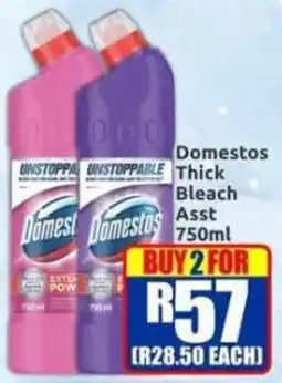 Three Star Cash and Carry Domestos Thick Bleach Assorted offer