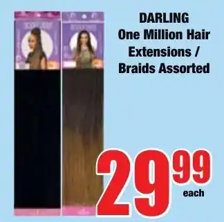 Boxer Superstores DARLING One Million Hair Extensions / Braids Assorted offer
