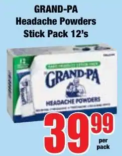 Boxer Superstores Grand-Pa Headache Powders offer
