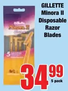 Boxer Superstores GILLETTE Minora II Disposable Razor Blades offer