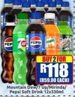 Three Star Cash and Carry Mountain Dew/7 Up/Mirinda/Pepsi Soft Drink offer