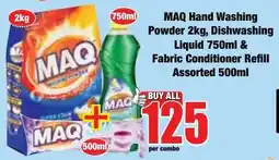 Boxer Superstores MAQ Hand Washing Powder, Dishwashing Liquid & Fabric Conditioner Refill Assorted offer