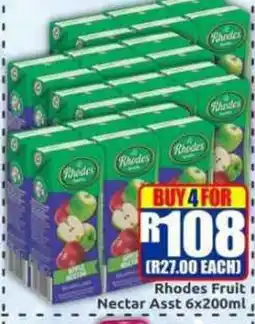 Three Star Cash and Carry Rhodes Fruit Nectar Assorted offer