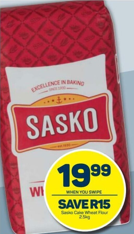 Sasko Cake Wheat Flour 2.5kg offer at Pick n Pay