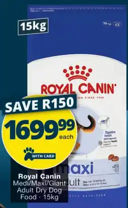 Checkers Royal Canin Medi/Maxi/Giant Adult Dry Dog Food offer