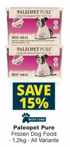 Checkers Paleopet Pure Frozen Dog Food offer