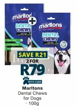 Checkers Marltons Dental Chews for Dogs offer