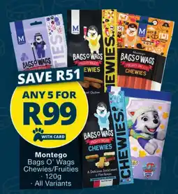 Checkers Montego Bags O' Wags Chewies/Fruities offer