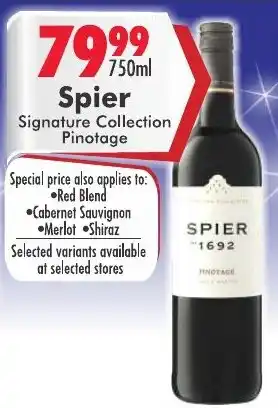 Prestons Spier Signature Collection Pinotage offer