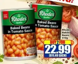 Three Star Cash and Carry Rhodes Baked Beans in Tomato Sauce offer
