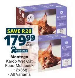 Checkers Montego Karoo Wet Cat Food Multipack offer
