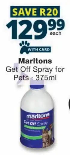 Checkers Marltons Get Off Spray for Pets offer