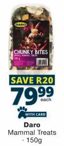 Checkers Daro Mammal Treats offer
