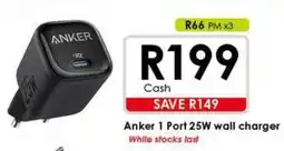 Chatz Connect Anker 1 Port 25W wall charger offer
