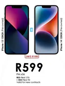 Chatz Connect iPhone 13 128GB Pre-owned + iPhone 14 128GB Pre-owned offer
