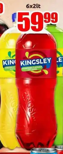 Three Star Cash and Carry Kingsley Strawberry Flavoured Soft Drink offer