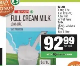 Spar Savemor SPAR FULL CREAM MILK offer